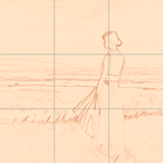 Sepia sketch with grid