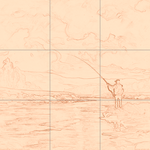 Sepia sketch with grid