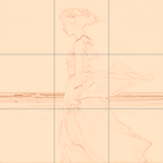 Sepia sketch with grid