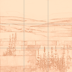 Sepia sketch with grid