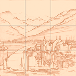 Sepia sketch with grid