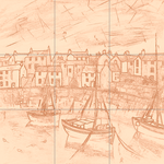 Sepia sketch with grid