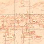 Sepia sketch with grid