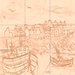 Sepia sketch with grid