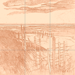 Sepia sketch with grid