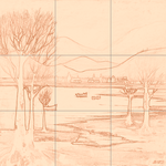 Sepia sketch with grid