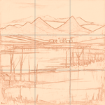 Sepia sketch with grid