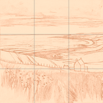 Sepia sketch with grid