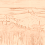 Sepia sketch with grid