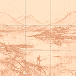 Sepia sketch with grid