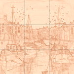 Sepia sketch with grid