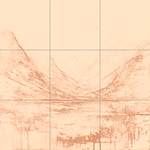 Sepia sketch with grid