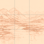 Sepia sketch with grid