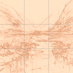 Sepia sketch with grid