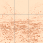 Sepia sketch with grid