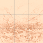 Sepia sketch with grid