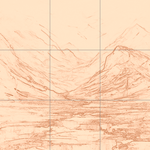 Sepia sketch with grid