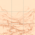 Sepia sketch with grid