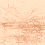 Sepia sketch with grid