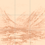 Sepia sketch with grid