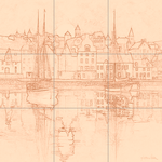 Sepia sketch with grid