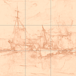 Sepia sketch with grid