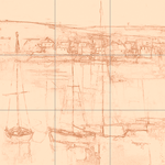 Sepia sketch with grid