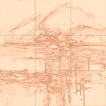 Sepia sketch with grid