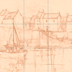 Sepia sketch with grid