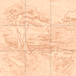 Sepia sketch with grid