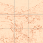 Sepia sketch with grid