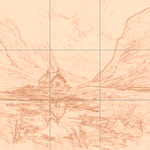 Sepia sketch with grid