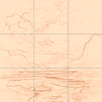 Sepia sketch with grid