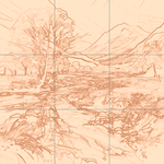 Sepia sketch with grid