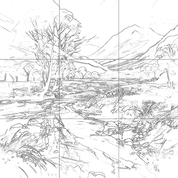 Sketch with grid