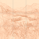 Sepia sketch with grid