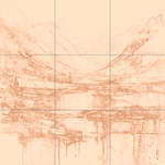 Sepia sketch with grid