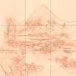 Sepia sketch with grid