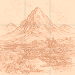 Sepia sketch with grid