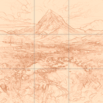 Sepia sketch with grid