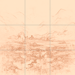 Sepia sketch with grid