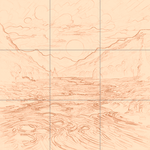 Sepia sketch with grid