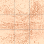 Sepia sketch with grid