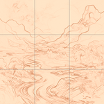 Sepia sketch with grid