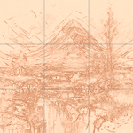 Sepia sketch with grid