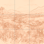 Sepia sketch with grid