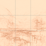 Sepia sketch with grid