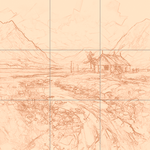 Sepia sketch with grid