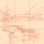 Sepia sketch with grid