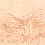 Sepia sketch with grid